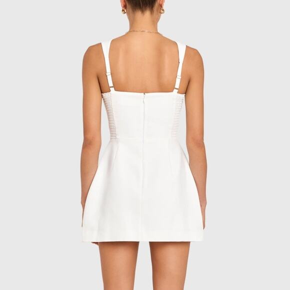 Amanda Uprichard Bethany Skort Romper Ivory L - Picture 9 of 12